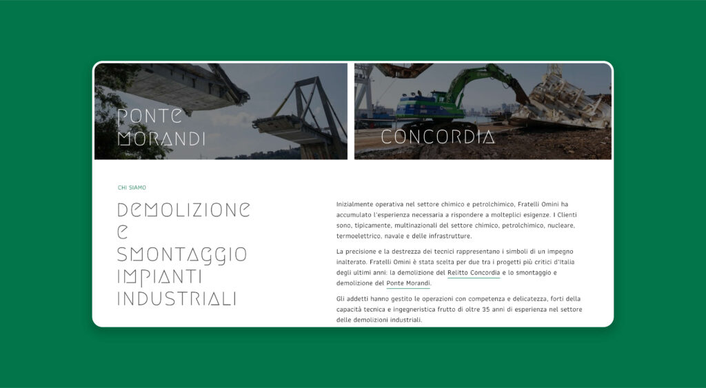 restyling sito web fratelli omini