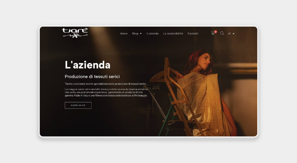 Tiarè tessuti azienda sito web