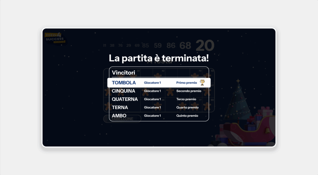 scheda prj sito tombola digitale risultati