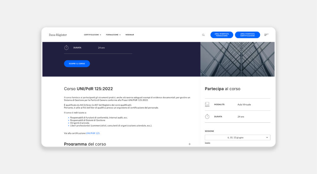 Dasa acquista corso sito web